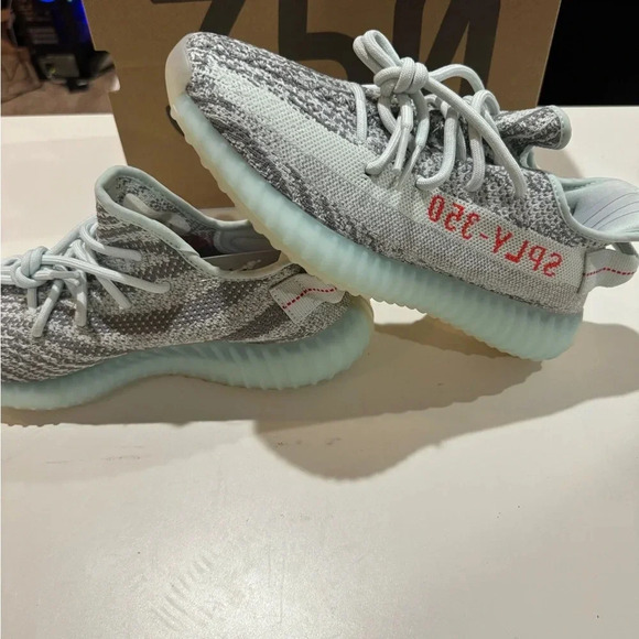 Yeezy adidas boost 350 v2 blue tint zebra mens size 10 shoes - Picture 2 of 4